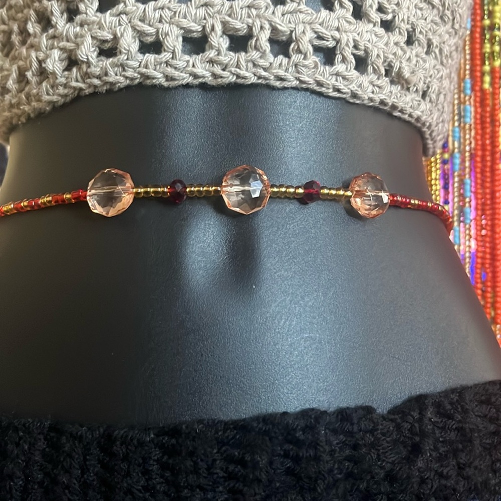 Red Rose Waist Bead